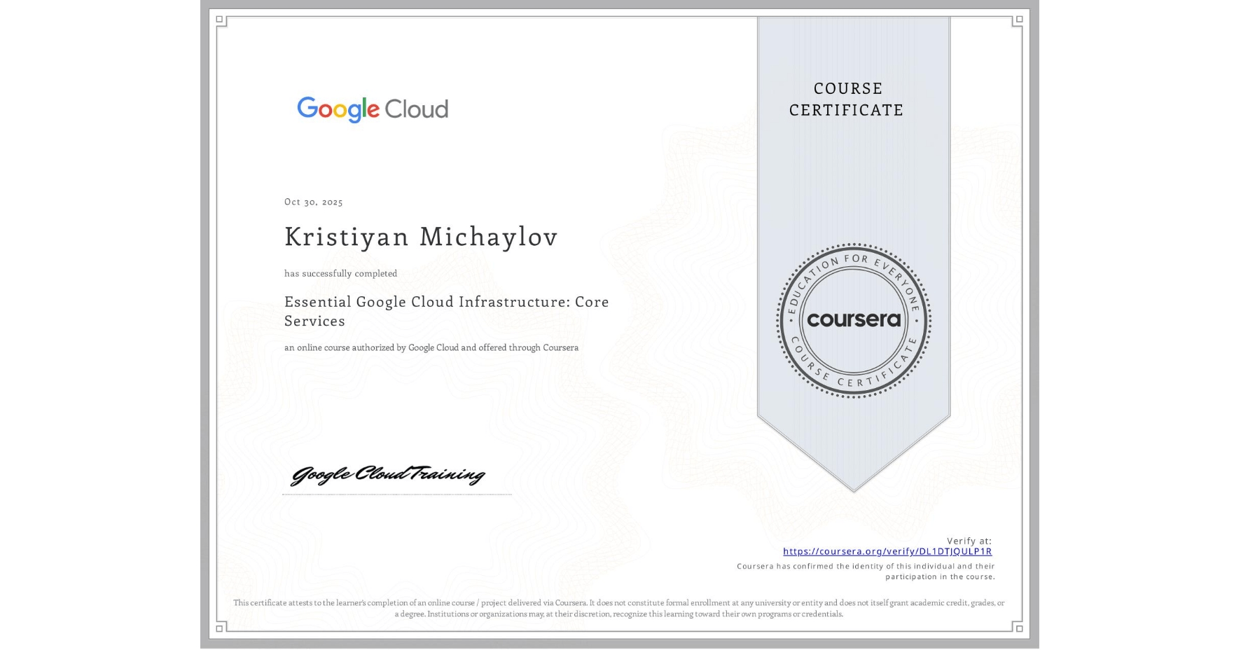Essential Google Cloud Infrastructure: Core Services